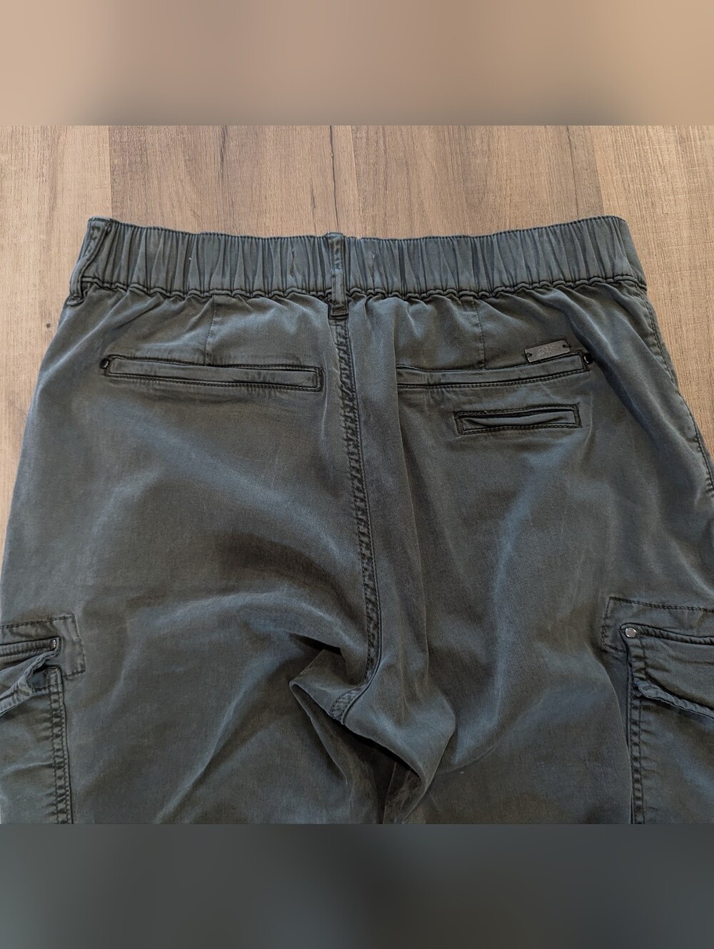 Mos Mosh Olive Green Cargo Pants Utility Style Lyocell/Cotton Blend - Picture 6 of 9